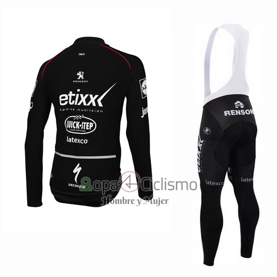 Etixx Quick Step Ropa Ciclismo Culotte Largo 2015 Mangas Largas Ettix Quick Step Negro y Blanco